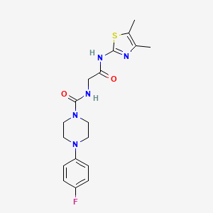 molecular formula C18H22FN5O2S B10987437 N-(2-{[(2E)-4,5-dimethyl-1,3-thiazol-2(3H)-ylidene]amino}-2-oxoethyl)-4-(4-fluorophenyl)piperazine-1-carboxamide 