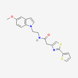 molecular formula C20H19N3O2S2 B10987439 N-[2-(5-methoxy-1H-indol-1-yl)ethyl]-2-[2-(thiophen-2-yl)-1,3-thiazol-4-yl]acetamide 