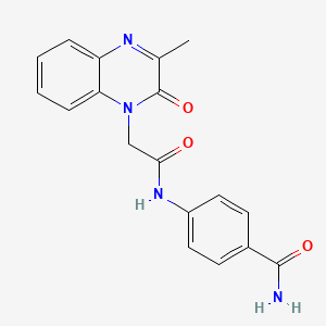 4-{[(3-methyl-2-oxoquinoxalin-1(2H)-yl)acetyl]amino}benzamide