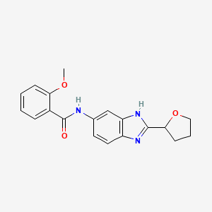 molecular formula C19H19N3O3 B10987466 2-methoxy-N-[2-(tetrahydrofuran-2-yl)-1H-benzimidazol-6-yl]benzamide 