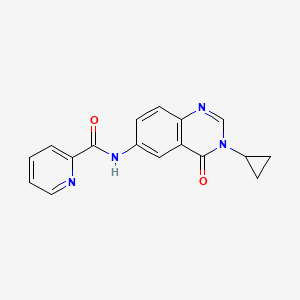 molecular formula C17H14N4O2 B10987472 N-(3-cyclopropyl-4-oxo-3,4-dihydroquinazolin-6-yl)pyridine-2-carboxamide 