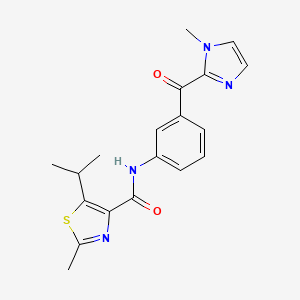 2-methyl-N-{3-[(1-methyl-1H-imidazol-2-yl)carbonyl]phenyl}-5-(propan-2-yl)-1,3-thiazole-4-carboxamide