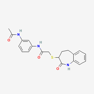 N-[3-(acetylamino)phenyl]-2-[(2-hydroxy-4,5-dihydro-3H-1-benzazepin-3-yl)sulfanyl]acetamide