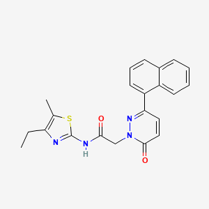 molecular formula C22H20N4O2S B10987487 N-[(2Z)-4-ethyl-5-methyl-1,3-thiazol-2(3H)-ylidene]-2-[3-(naphthalen-1-yl)-6-oxopyridazin-1(6H)-yl]acetamide 