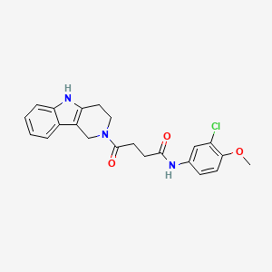 molecular formula C22H22ClN3O3 B10987496 N-(3-chloro-4-methoxyphenyl)-4-oxo-4-(1,3,4,5-tetrahydro-2H-pyrido[4,3-b]indol-2-yl)butanamide 