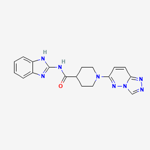 molecular formula C18H18N8O B10987509 N-(1H-benzimidazol-2-yl)-1-([1,2,4]triazolo[4,3-b]pyridazin-6-yl)piperidine-4-carboxamide 