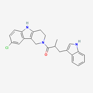 molecular formula C23H22ClN3O B10987530 1-(8-chloro-1,3,4,5-tetrahydro-2H-pyrido[4,3-b]indol-2-yl)-3-(1H-indol-3-yl)-2-methylpropan-1-one 