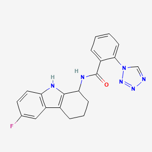 molecular formula C20H17FN6O B10987539 N-(6-fluoro-2,3,4,9-tetrahydro-1H-carbazol-1-yl)-2-(1H-tetrazol-1-yl)benzamide 