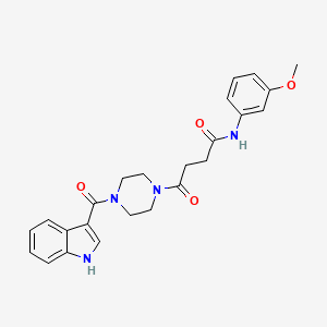 molecular formula C24H26N4O4 B10987548 4-[4-(1H-indol-3-ylcarbonyl)piperazin-1-yl]-N-(3-methoxyphenyl)-4-oxobutanamide 