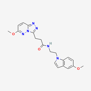 molecular formula C20H22N6O3 B10987560 N-[2-(5-methoxy-1H-indol-1-yl)ethyl]-3-(6-methoxy[1,2,4]triazolo[4,3-b]pyridazin-3-yl)propanamide 