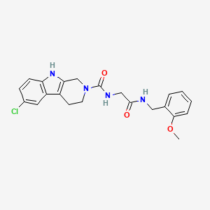 molecular formula C22H23ClN4O3 B10987564 6-chloro-N-{2-[(2-methoxybenzyl)amino]-2-oxoethyl}-1,3,4,9-tetrahydro-2H-beta-carboline-2-carboxamide 