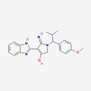 molecular formula C22H24N4O2 B10987566 4-(1H-benzimidazol-2-yl)-5-imino-1-[1-(4-methoxyphenyl)-2-methylpropyl]-2,5-dihydro-1H-pyrrol-3-ol 