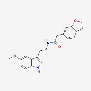 molecular formula C21H22N2O3 B10987570 2-(2,3-dihydro-1-benzofuran-6-yl)-N-[2-(5-methoxy-1H-indol-3-yl)ethyl]acetamide 