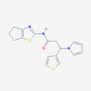 molecular formula C17H17N3OS2 B10987574 N-(5,6-dihydro-4H-cyclopenta[d][1,3]thiazol-2-yl)-3-(1H-pyrrol-1-yl)-3-(3-thienyl)propanamide 