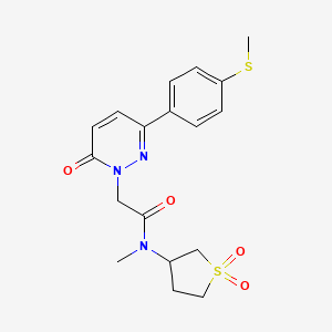 molecular formula C18H21N3O4S2 B10987576 N-(1,1-dioxidotetrahydrothiophen-3-yl)-N-methyl-2-{3-[4-(methylsulfanyl)phenyl]-6-oxopyridazin-1(6H)-yl}acetamide 