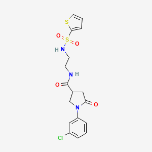 1-(3-chlorophenyl)-5-oxo-N-{2-[(thiophen-2-ylsulfonyl)amino]ethyl}pyrrolidine-3-carboxamide