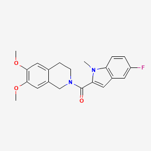 molecular formula C21H21FN2O3 B10987638 (6,7-dimethoxy-3,4-dihydroisoquinolin-2(1H)-yl)(5-fluoro-1-methyl-1H-indol-2-yl)methanone 