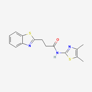 molecular formula C15H15N3OS2 B10987653 3-(1,3-benzothiazol-2-yl)-N-(4,5-dimethyl-1,3-thiazol-2-yl)propanamide 