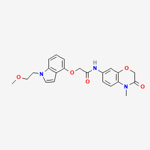 molecular formula C22H23N3O5 B10987665 2-{[1-(2-methoxyethyl)-1H-indol-4-yl]oxy}-N-(4-methyl-3-oxo-3,4-dihydro-2H-1,4-benzoxazin-7-yl)acetamide 