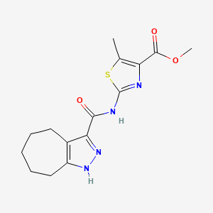 molecular formula C15H18N4O3S B10987672 Methyl 2-[(2,4,5,6,7,8-hexahydrocyclohepta[c]pyrazol-3-ylcarbonyl)amino]-5-methyl-1,3-thiazole-4-carboxylate 