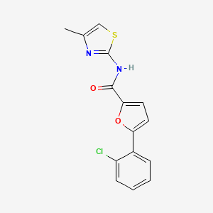 molecular formula C15H11ClN2O2S B10987680 5-(2-chlorophenyl)-N-(4-methyl-1,3-thiazol-2-yl)furan-2-carboxamide 