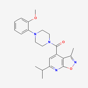 molecular formula C22H26N4O3 B10987685 [4-(2-Methoxyphenyl)piperazin-1-yl][3-methyl-6-(propan-2-yl)[1,2]oxazolo[5,4-b]pyridin-4-yl]methanone 