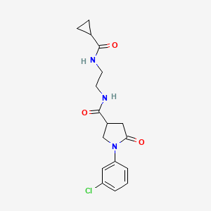 molecular formula C17H20ClN3O3 B10987692 1-(3-chlorophenyl)-N-{2-[(cyclopropylcarbonyl)amino]ethyl}-5-oxopyrrolidine-3-carboxamide 