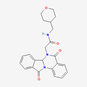 2-(5,11-dioxo-6a,11-dihydroisoindolo[2,1-a]quinazolin-6(5H)-yl)-N-(tetrahydro-2H-pyran-4-ylmethyl)acetamide