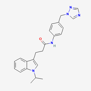 molecular formula C23H25N5O B10987705 3-[1-(propan-2-yl)-1H-indol-3-yl]-N-[4-(1H-1,2,4-triazol-1-ylmethyl)phenyl]propanamide 