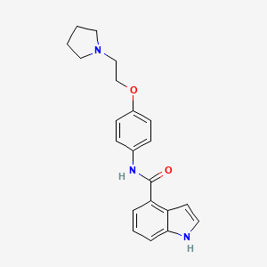 molecular formula C21H23N3O2 B10987706 N-{4-[2-(pyrrolidin-1-yl)ethoxy]phenyl}-1H-indole-4-carboxamide 