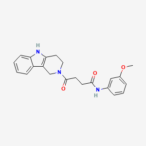 molecular formula C22H23N3O3 B10987725 N-(3-methoxyphenyl)-4-oxo-4-(1,3,4,5-tetrahydro-2H-pyrido[4,3-b]indol-2-yl)butanamide 