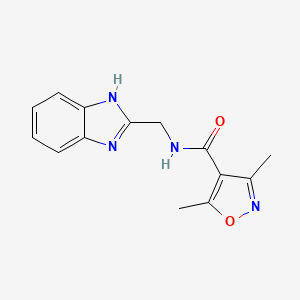 molecular formula C14H14N4O2 B10987728 N-(1H-benzimidazol-2-ylmethyl)-3,5-dimethyl-1,2-oxazole-4-carboxamide 