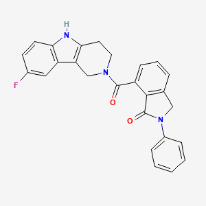 molecular formula C26H20FN3O2 B10987730 7-[(8-fluoro-1,3,4,5-tetrahydro-2H-pyrido[4,3-b]indol-2-yl)carbonyl]-2-phenyl-2,3-dihydro-1H-isoindol-1-one 