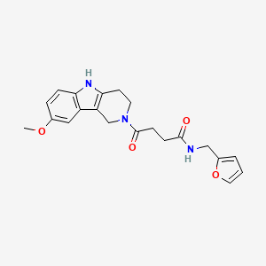 molecular formula C21H23N3O4 B10987734 N-(furan-2-ylmethyl)-4-(8-methoxy-1,3,4,5-tetrahydro-2H-pyrido[4,3-b]indol-2-yl)-4-oxobutanamide 