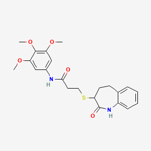 3-[(2-hydroxy-4,5-dihydro-3H-1-benzazepin-3-yl)sulfanyl]-N-(3,4,5-trimethoxyphenyl)propanamide