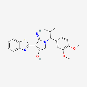 molecular formula C23H25N3O3S B10987756 4-(1,3-benzothiazol-2-yl)-1-[1-(3,4-dimethoxyphenyl)-2-methylpropyl]-5-imino-2,5-dihydro-1H-pyrrol-3-ol 