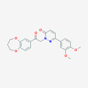 molecular formula C23H22N2O6 B10987757 2-[2-(3,4-dihydro-2H-1,5-benzodioxepin-7-yl)-2-oxoethyl]-6-(3,4-dimethoxyphenyl)pyridazin-3(2H)-one 