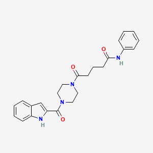 molecular formula C24H26N4O3 B10987761 5-[4-(1H-indol-2-ylcarbonyl)piperazin-1-yl]-5-oxo-N-phenylpentanamide 