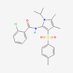 2-chloro-N-{4,5-dimethyl-3-[(4-methylphenyl)sulfonyl]-1-(propan-2-yl)-1H-pyrrol-2-yl}benzamide