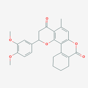 2-(3,4-dimethoxyphenyl)-5-methyl-2,3,9,10,11,12-hexahydro-4H,8H-benzo[c]pyrano[2,3-f]chromene-4,8-dione