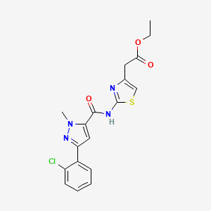 ethyl [2-({[3-(2-chlorophenyl)-1-methyl-1H-pyrazol-5-yl]carbonyl}amino)-1,3-thiazol-4-yl]acetate