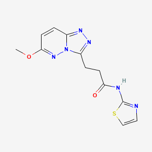 molecular formula C12H12N6O2S B10987852 3-(6-methoxy[1,2,4]triazolo[4,3-b]pyridazin-3-yl)-N-(1,3-thiazol-2-yl)propanamide 