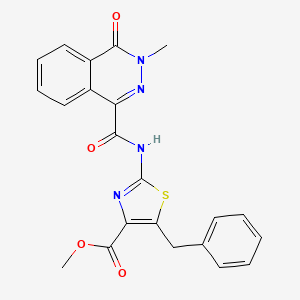 molecular formula C22H18N4O4S B10987854 Methyl 5-benzyl-2-{[(3-methyl-4-oxo-3,4-dihydrophthalazin-1-yl)carbonyl]amino}-1,3-thiazole-4-carboxylate 