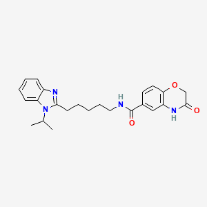 molecular formula C24H28N4O3 B10987857 3-hydroxy-N-{5-[1-(propan-2-yl)-1H-benzimidazol-2-yl]pentyl}-2H-1,4-benzoxazine-6-carboxamide 