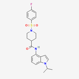 1-[(4-fluorophenyl)sulfonyl]-N-[1-(propan-2-yl)-1H-indol-4-yl]piperidine-4-carboxamide