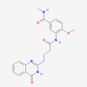 molecular formula C21H22N4O4 B10987862 3-{[4-(4-hydroxyquinazolin-2-yl)butanoyl]amino}-4-methoxy-N-methylbenzamide 