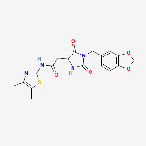 2-[1-(1,3-benzodioxol-5-ylmethyl)-2,5-dioxoimidazolidin-4-yl]-N-(4,5-dimethyl-1,3-thiazol-2-yl)acetamide