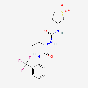 molecular formula C17H22F3N3O4S B10987903 N~2~-[(1,1-dioxidotetrahydrothiophen-3-yl)carbamoyl]-N-[2-(trifluoromethyl)phenyl]-L-valinamide 