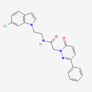 molecular formula C22H19ClN4O2 B10987914 N-[2-(6-chloro-1H-indol-1-yl)ethyl]-2-(6-oxo-3-phenylpyridazin-1(6H)-yl)acetamide 