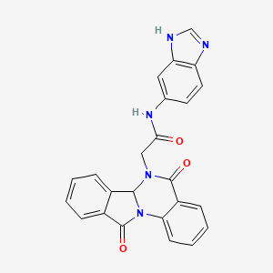 molecular formula C24H17N5O3 B10987916 N-(1H-benzimidazol-5-yl)-2-(5,11-dioxo-6a,11-dihydroisoindolo[2,1-a]quinazolin-6(5H)-yl)acetamide 